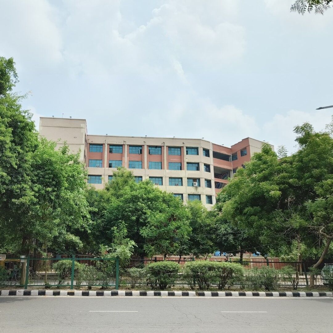 Deen Dayal Upadhyaya (DDU) College, Delhi University, across the road from Akasa PG in Sector 13 Dwarka