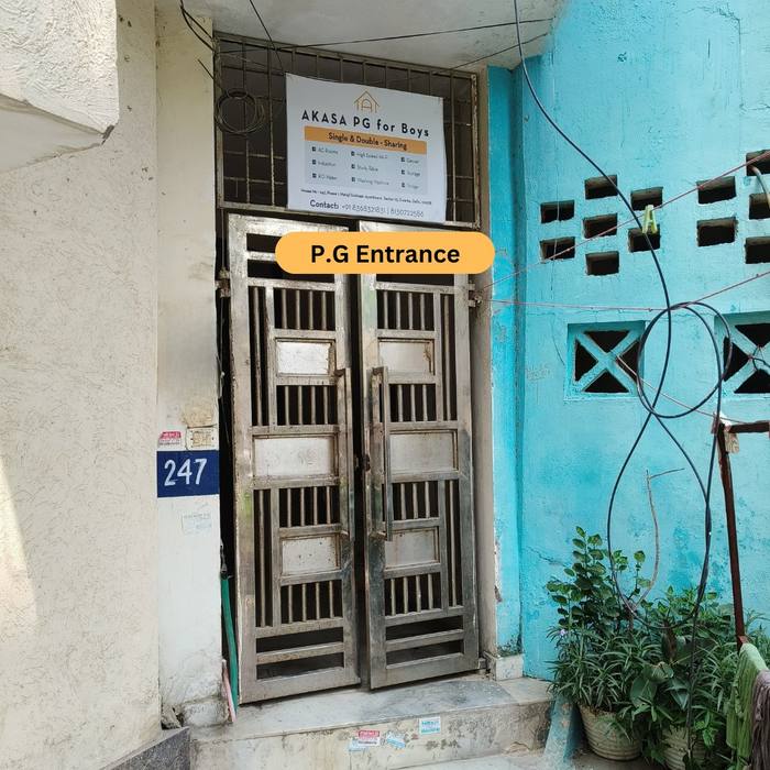 Akasa PG entrance at House No. 247, Netaji Subhash Apartments Dwarka